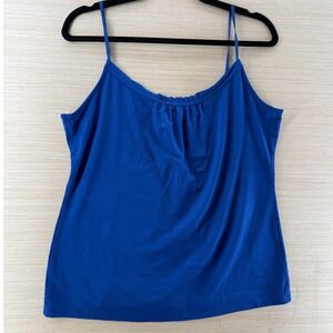 Ann Taylor Royal Blue Pleated Neck Camisole Adjustable Straps NWT Large Career